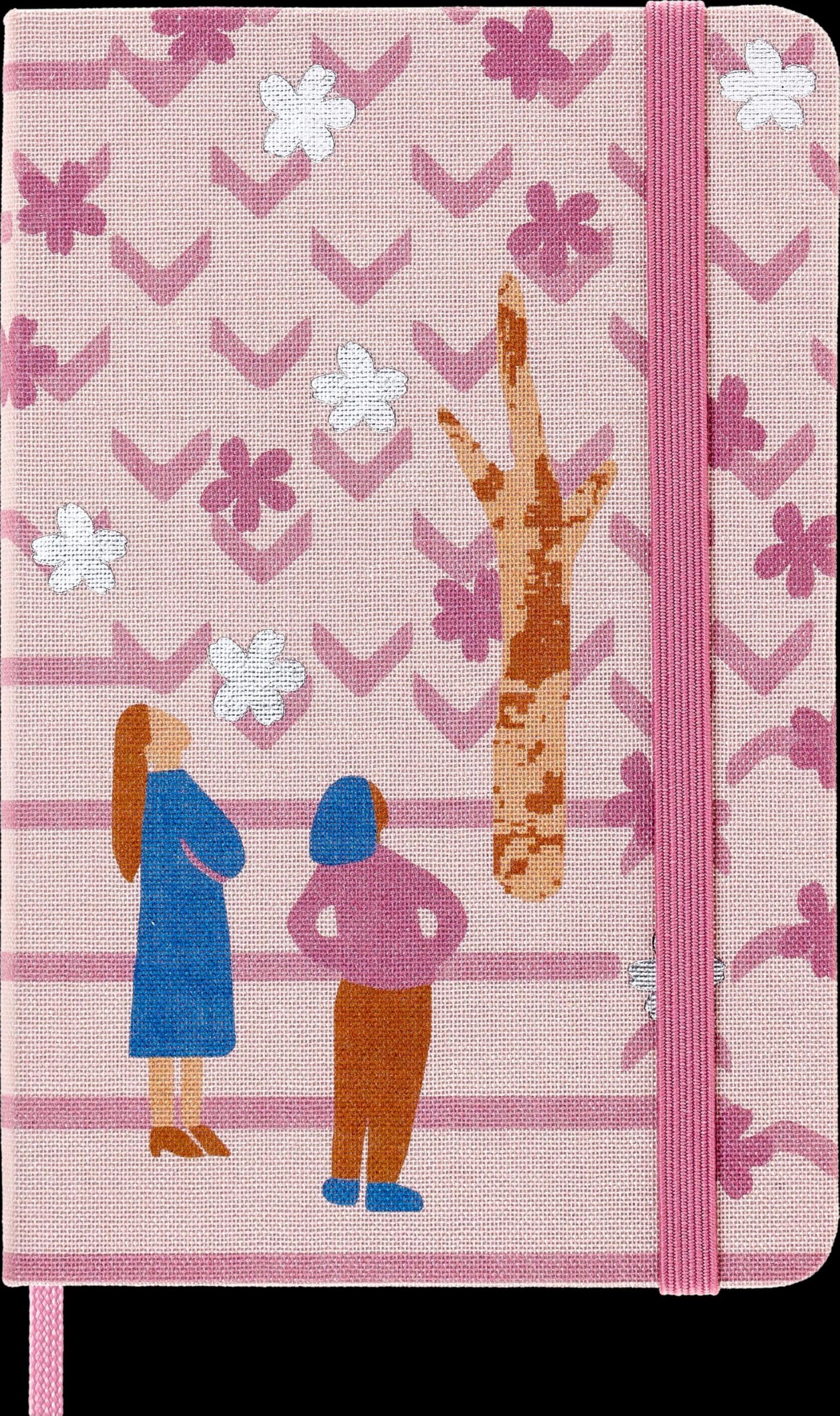 Moleskine Limited Edition Notebook, Sakura Notebook, Lined Layout and Fabric Hard Cover, 9 x 14 cm Pocket Size, Couples Theme and Dark Pink Colour