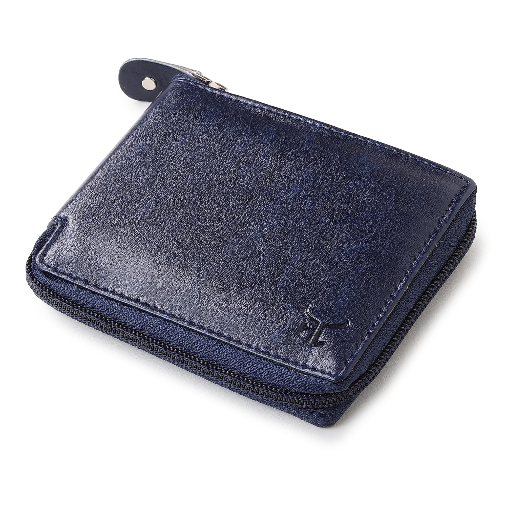 Faux Leather Zipper Wallet for Men I Slim & Compact Wallet I Credit/Debit Card Slots I 2 Currency compartments I 2 Secret compartments-image-35