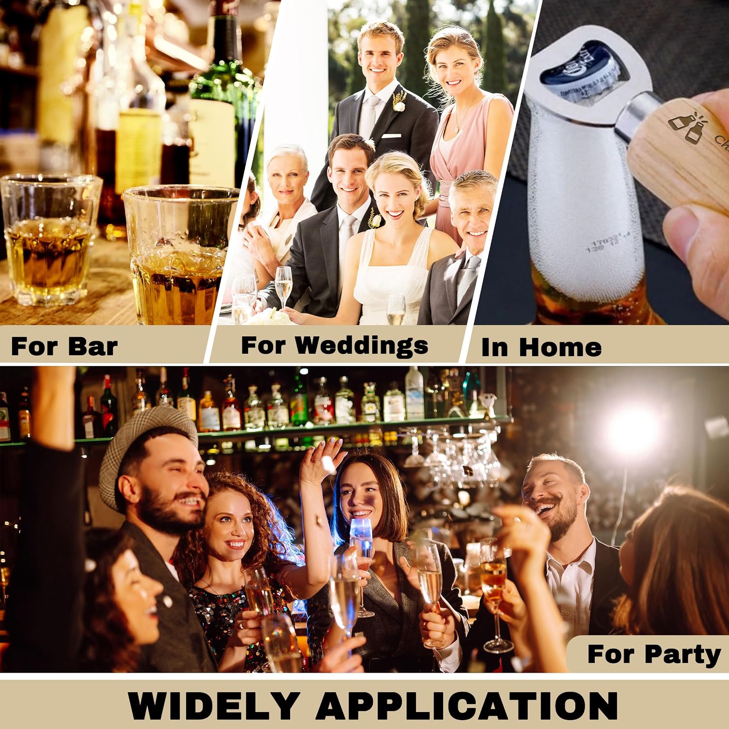 15-100PCS Custom Bottle Openers Bulk, Beer Bottle Opener with Wooden Handle, Engraved Groomsmen Gifts, Wedding Favors, Birthday Favors, Gift for Wedding, Party, Bar, Home, Kitchen, Restaurant
