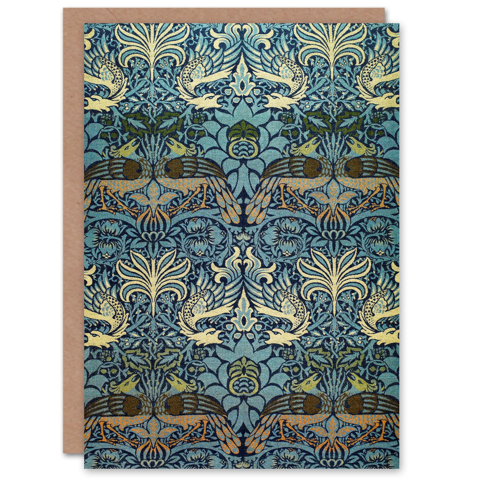 Artery8 William Morris Art Card Peacock and Dragon Pattern