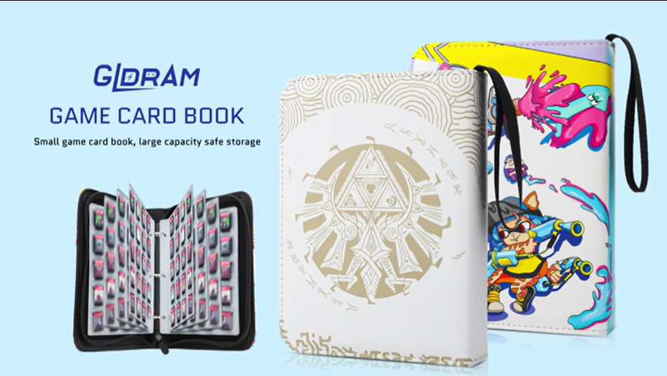 GLDRAM 300 Pockets Card Holder for Zelda Amiibo Card, NFC Tag Switch Game Cards Book with Graded Card Sleeves Binder Sheets, Cartridge Organizer Mini Card Collection for Animal Crossing Amibo Card Office Products