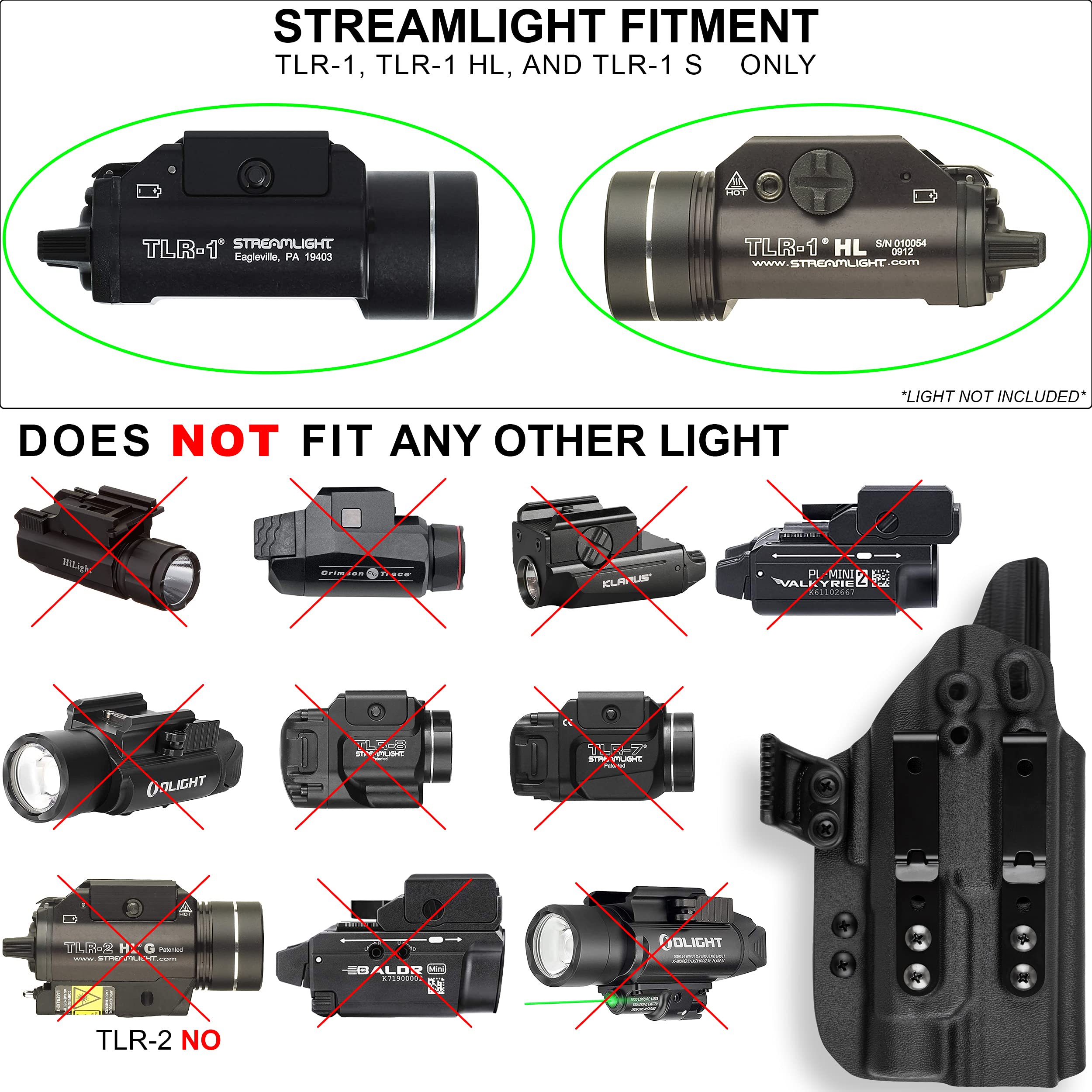 Skydas Gear Ruger 57 with TLR-1 Light IWB Kydex Holster