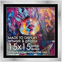 Vista 65 de Marco de madera negra de 9 x 9 pulgadas con paspartú blanco Con paspartú de 12 x 12 a 9 x 9 pulgadas Protector inastillable acrílico UV