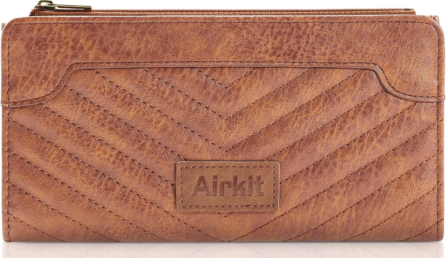 Wallets for Women Bifold Credit Card Holder, Rfid Blocking, ID Window, Western Slim Wallet with Zipper Coin Pocket for Ladies, Brown