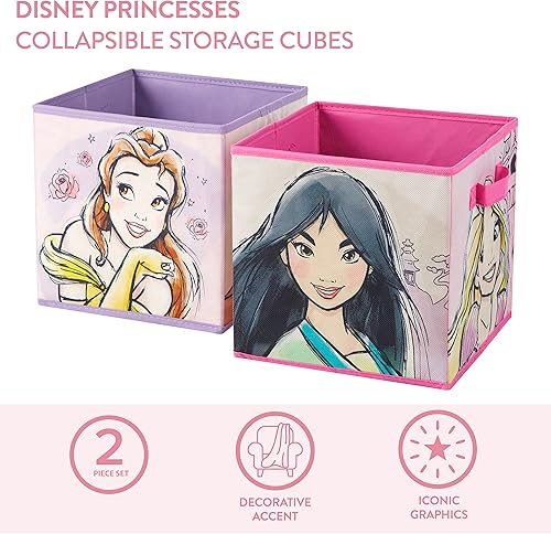 Miniatura 2 de Disney Princess - Cubitos de almacenamiento plegables (2 unidades, 10 x 10 pulgadas)