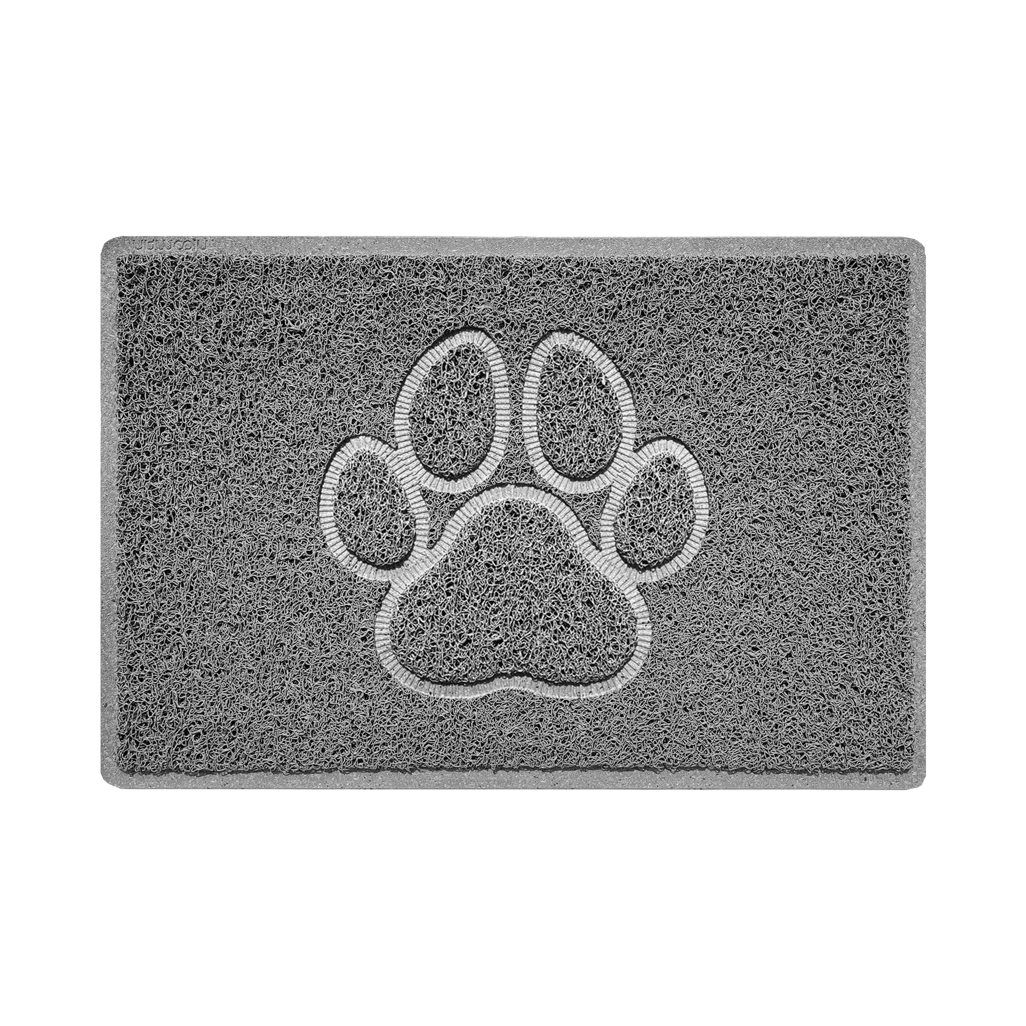 Nicoman Paw - Felpudo con Forma de Huella en Relieve, Felpudo de Espagueti, Gris, Small (60x40cm)