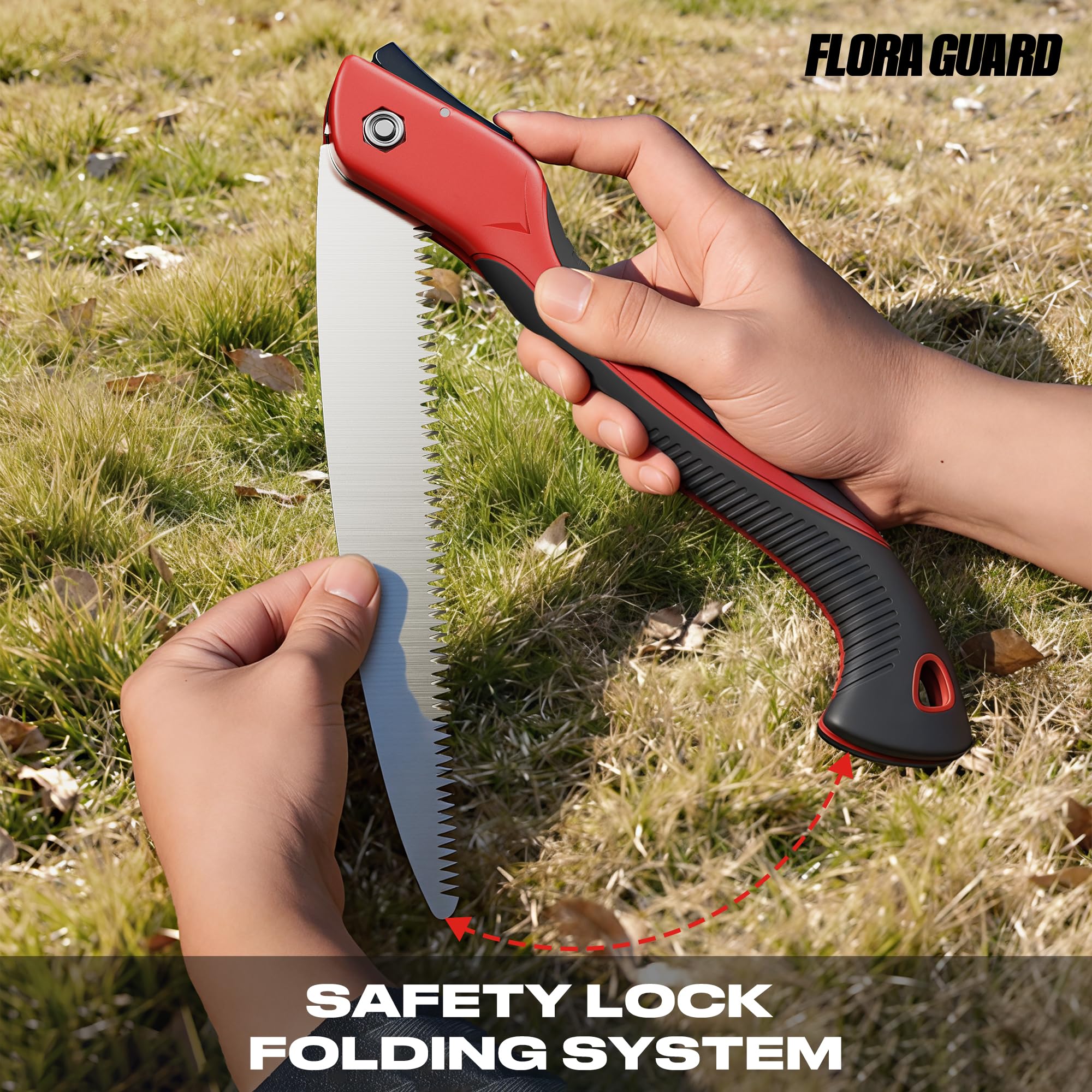 FLORA GUARD Piła do przycinania drzew 30 cm, wysokiej jakości ostrze ze stali SK5, piła ręczna z zębami 3D do przycinania drzew i biwakowania