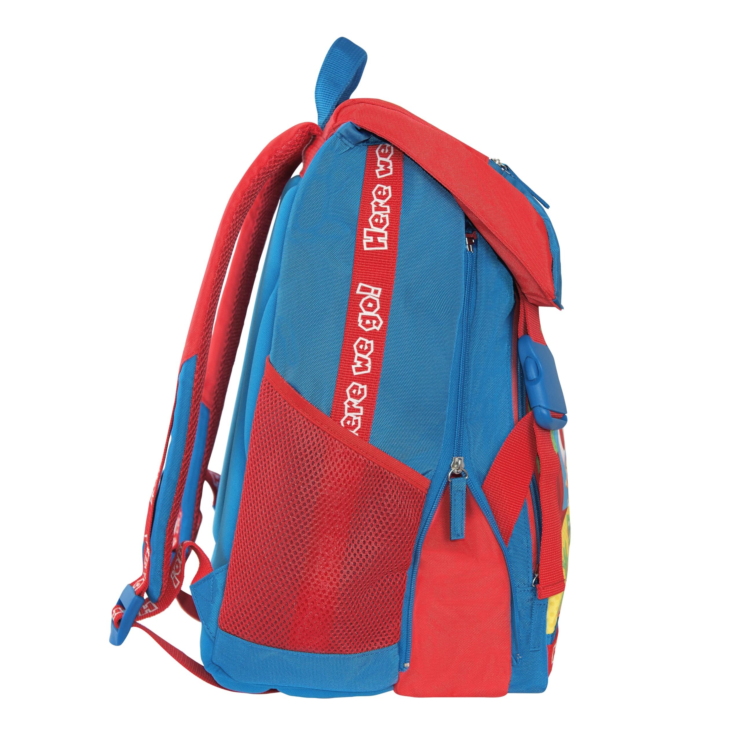 SUPER MARIO - Zaino Scuola Ufficiale Super Mario, Zaino Bambini, 2 Ampi Spazi Centrali, Tasche Frontali e Laterali, Spallacci Regolabili e Imbottiti, Schienale Imbottito, 32 x 43H x 23, 31 L