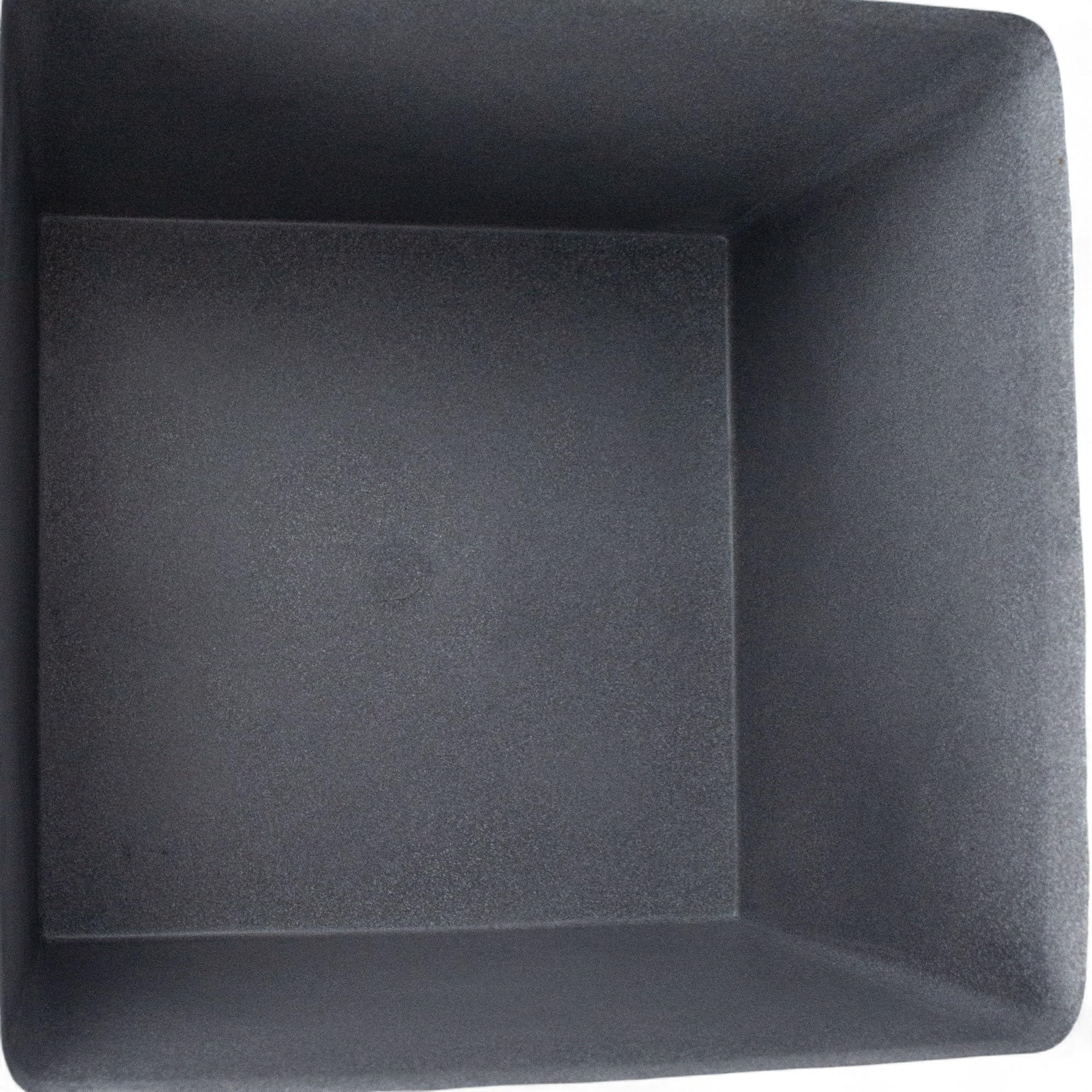 Pincho Maceteros Grandes Exterior Macetas Cuadradas, Tiestos para Plantas Interior, Decoración Terraza Exterior + Textura Piedra, Plástico PE Anti-UV - 40×40×33 cm, Gris, Fondo Reforzado (1)