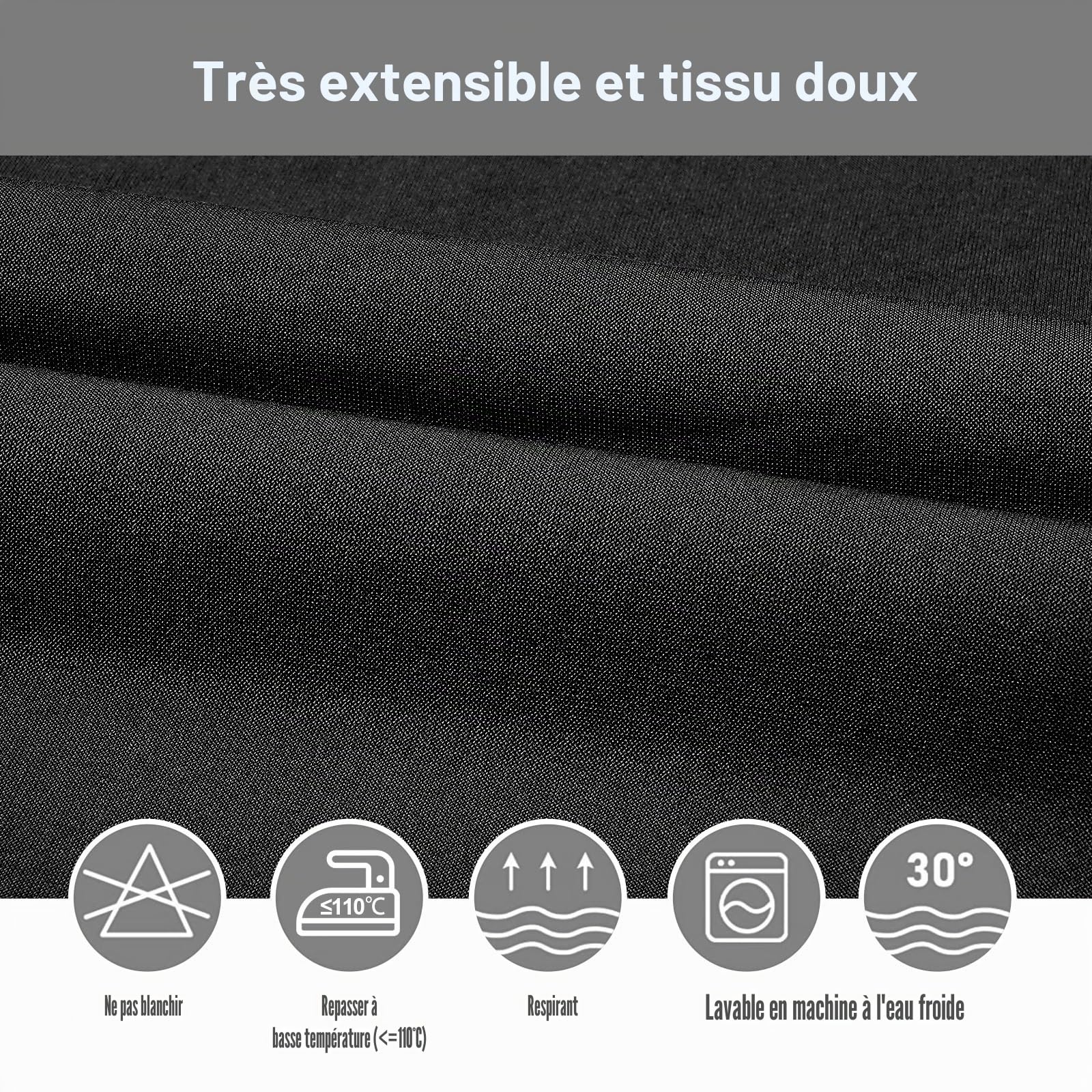 Yugarlibi Lot de 6 housses de chaise extensibles pour chaise basculante - Amovible et lavable - Protection pour cuisine, restaurant, hôtel, banquet, mariage (noir, 6 pièces)
