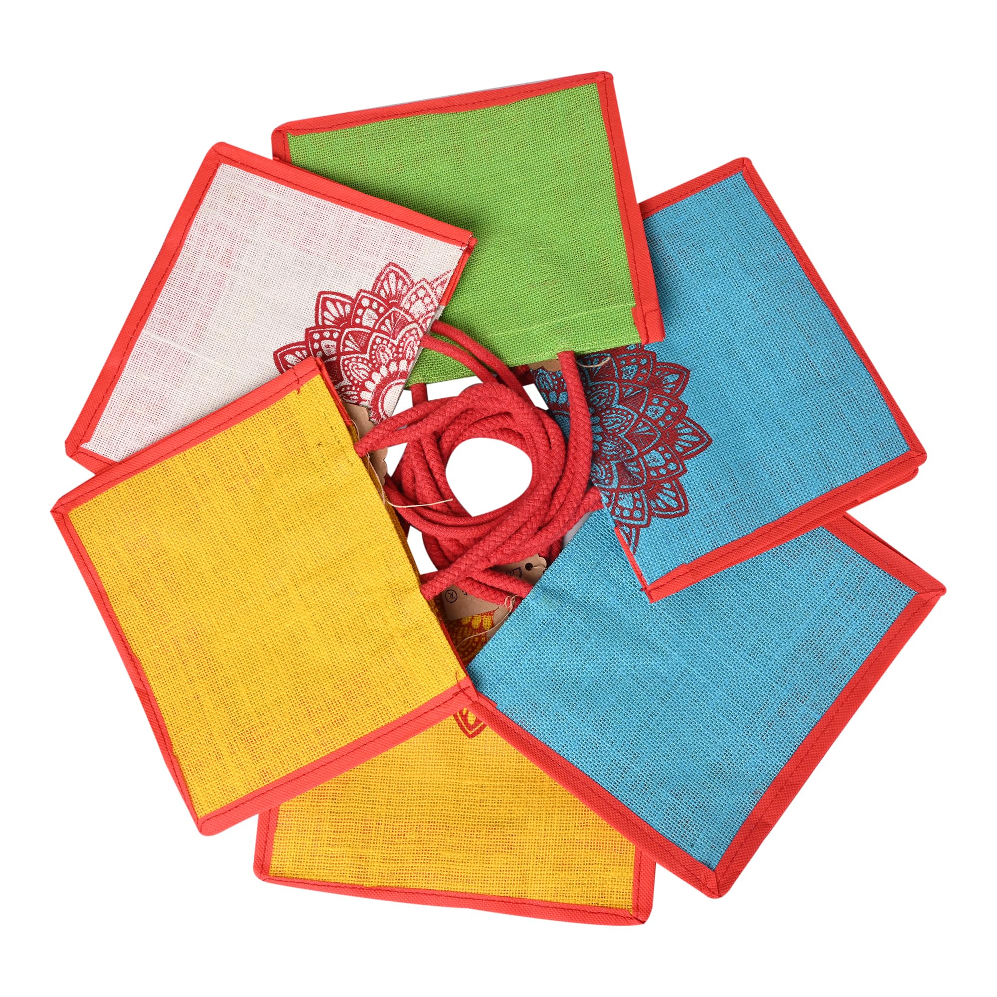 Lakmo Crafts® Mandala art printed Jute Return Gift Bags | Multicolor 10x8x4 inches (10) (B0CSBX12CM) Amazon Price History, Amazon Price Tracker