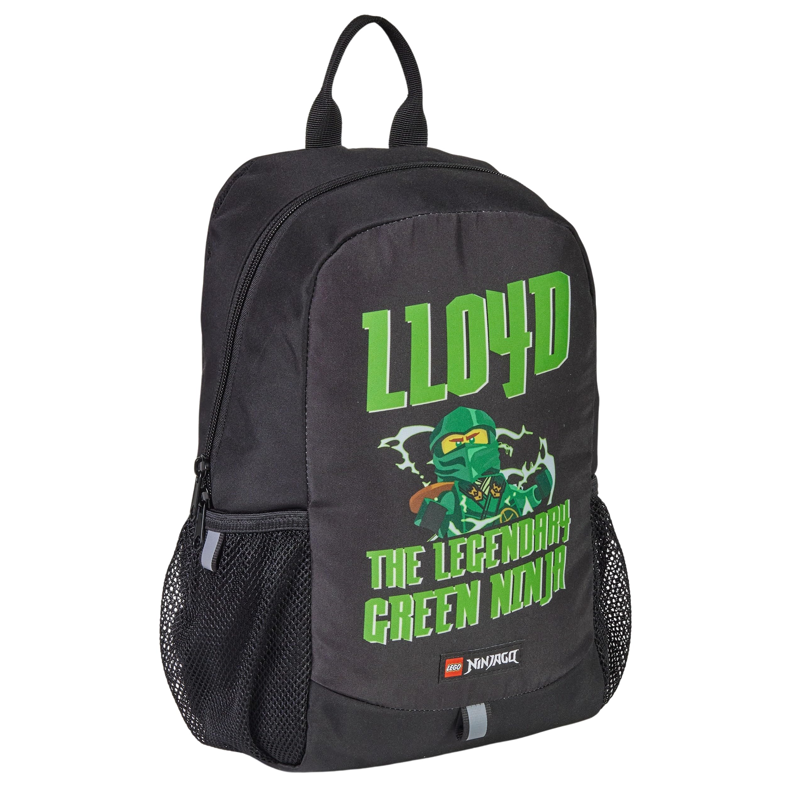 SKANDO BAGS LEGO – Zaino da ragazzo – NINJAGO Lloyd – pratiche tasche laterali in rete – spallacci regolabili – con riflettori per la visibilità – perfetto per scuola e gite