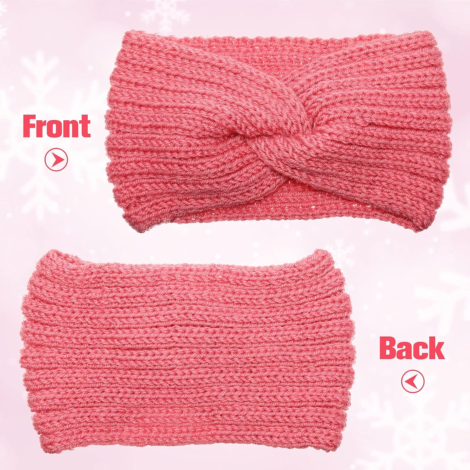 15 Pcs Winter Knit Headbands for Women Knit Hair Wrap Soft Ear Warmers Crochet Head Wrap Head Band Bow Knot for Women Warm Winter Gifts - Image 3