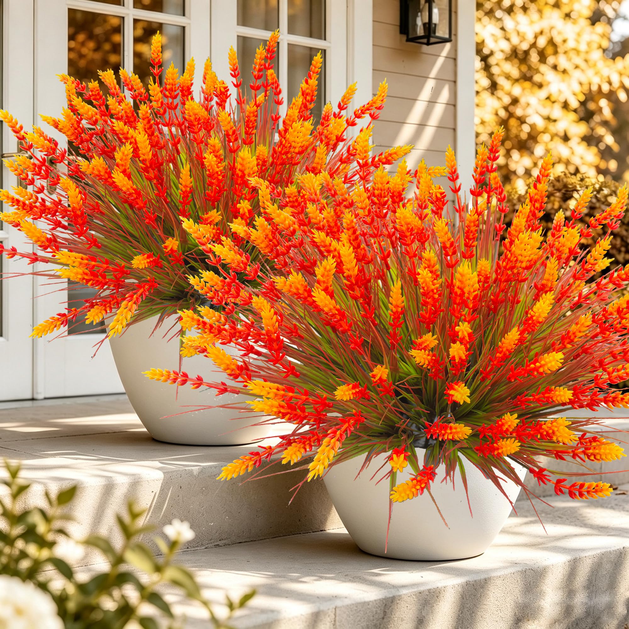 TSTWETO Künstliche Pflanzen für den Außenbereich, 20 Stück, künstliche Mütter, UV-beständige Outdoor-Pflanzen, künstliche Herbstblumen, Kunststoff-Kunstpflanzen, Sträucher für Zuhause, Veranda, Garten Küche, Haushalt & Wohnen