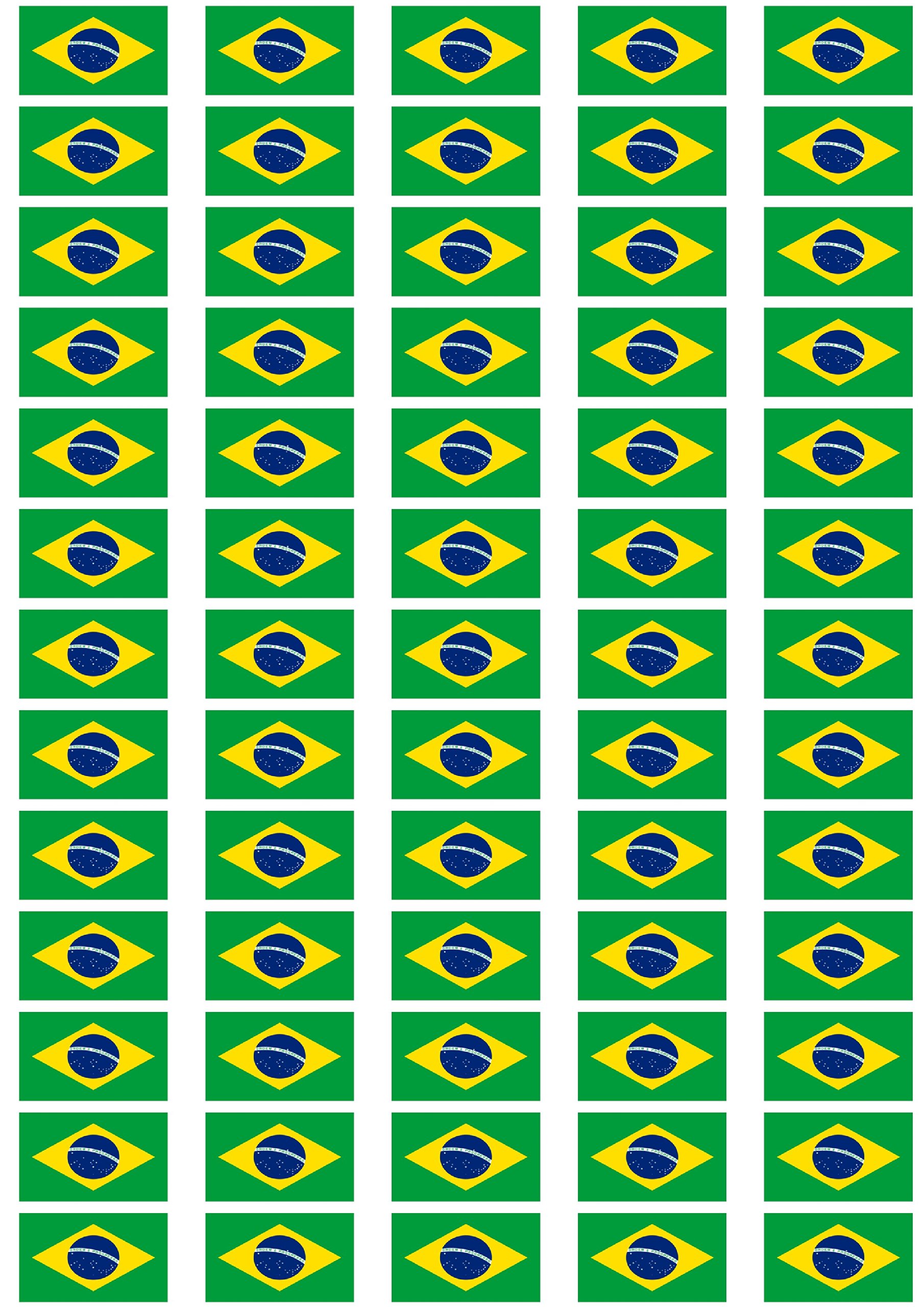 Brazil Flag self Adhesive matt Paper Labels/Stickers