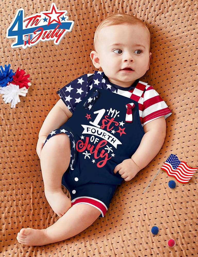Toddler July Baby Clothes 1st 4th Of July Baby Boy Outfit Newborn