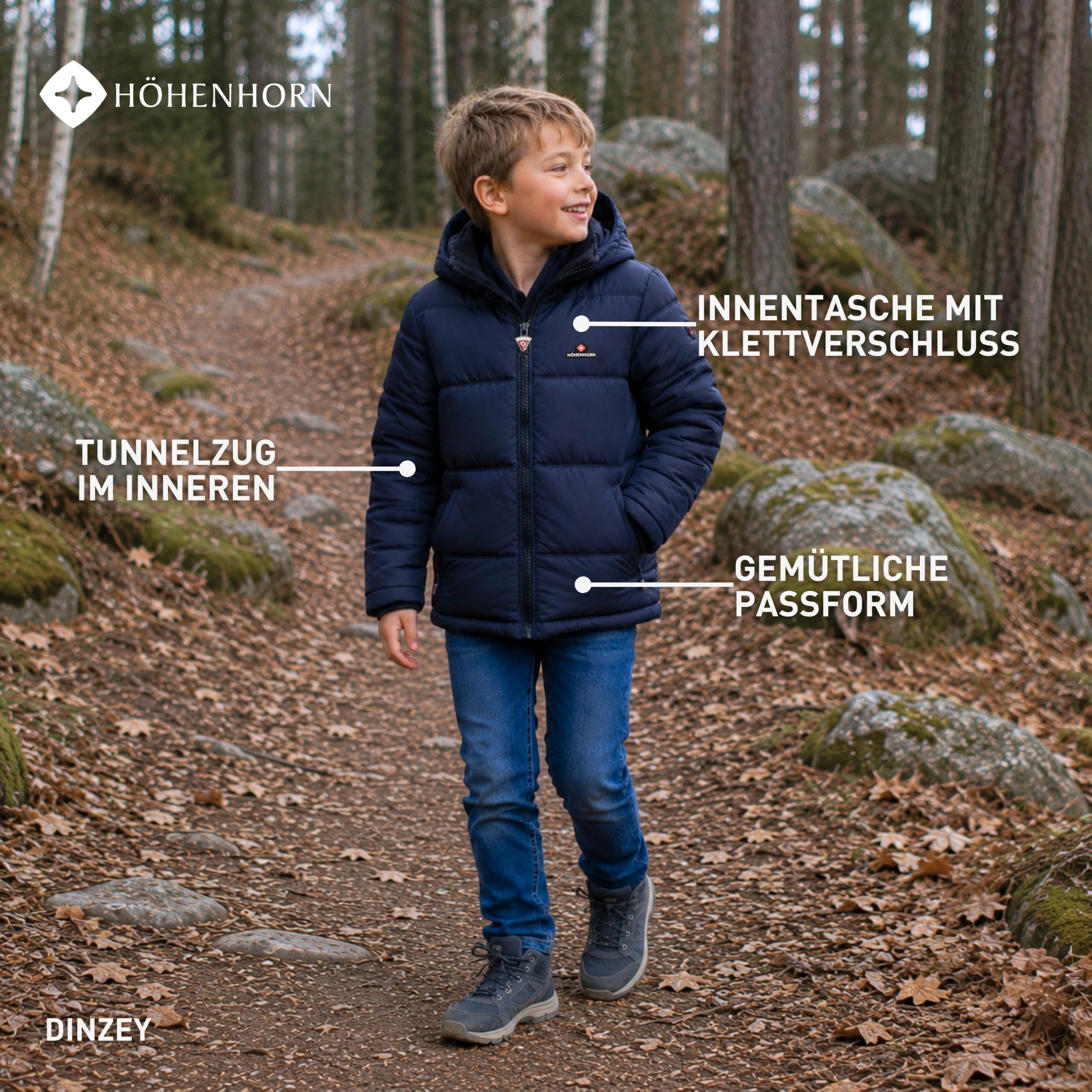 Höhenhorn Dinzey Kinder Winter Jacke Jungen Steppjacke Gefüttert