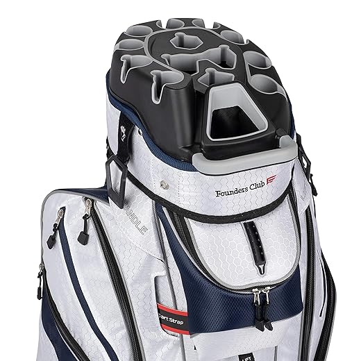 Founders Club Premium Cart Bag with 14 Way Organizer Divider Top (G3 Black)