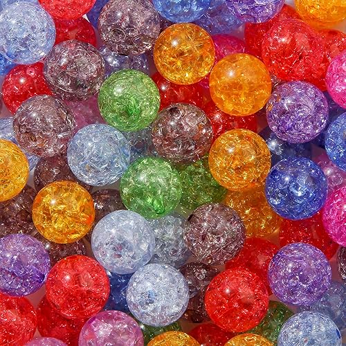 Miniatura 10 de Cuentas acrílicas de 0.631 pulgadas (0.630 in), cuentas redondas de doble color con agujero recto, cuentas grandes para aretes, pulseras, collares y