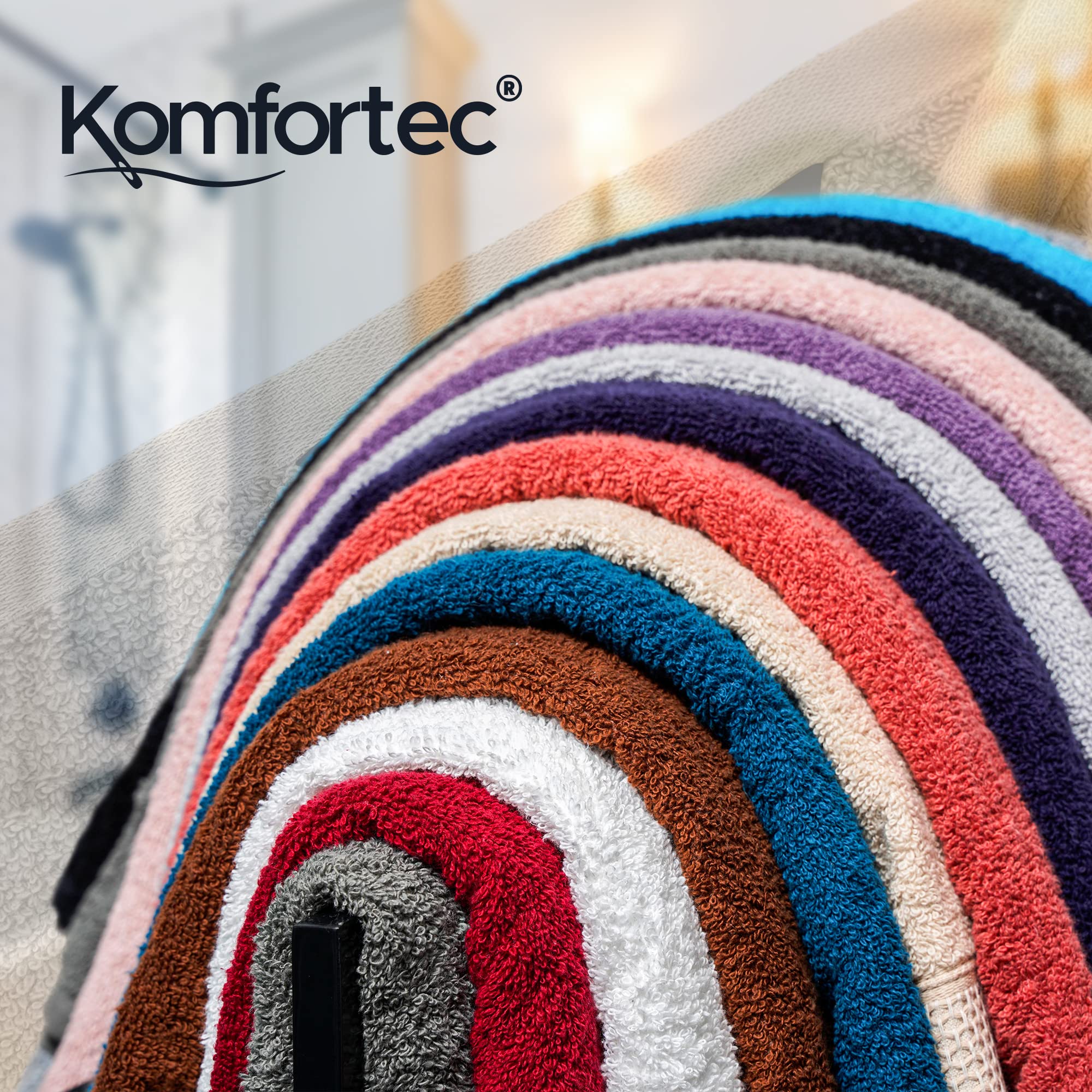 Komfortec Zestaw 8 ręczników ze 100% bawełny, 8 ręczników 50 x 100 cm zestaw, frotte, miękki, beżowy