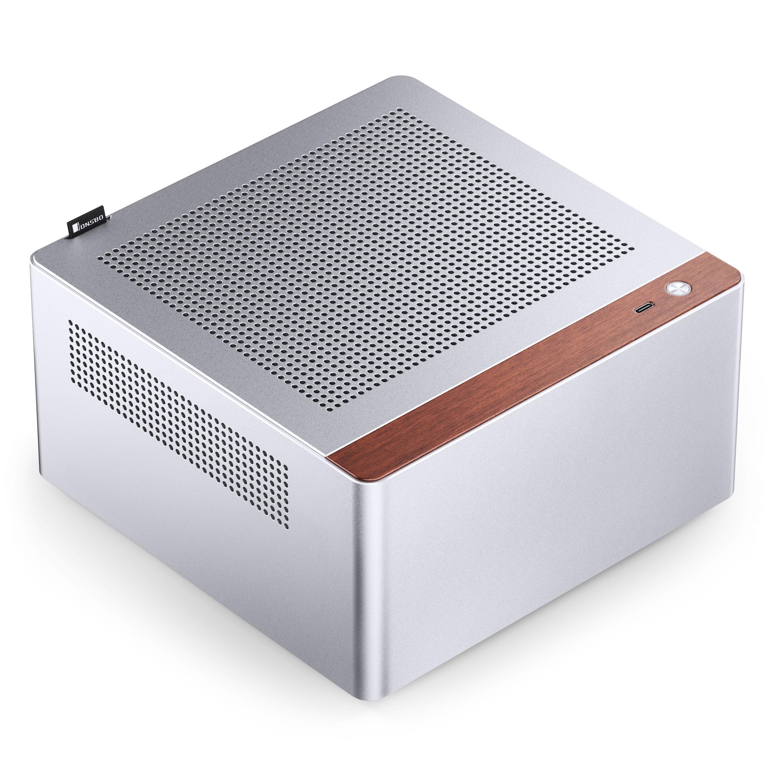 Jonsbo N10 Case PC Argento – Mini-Tower per Mini-ITX, con 2 ventole, fino a 4x SSD da 2,5 pollici, case compatto per HTPC, NAS e sistemi Office