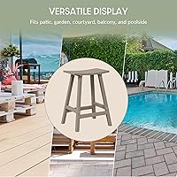 Vista 6 de WestinTrends Malibu - Juego de 2 taburetes de 24 alturas para exteriores/patio, madera envejecida