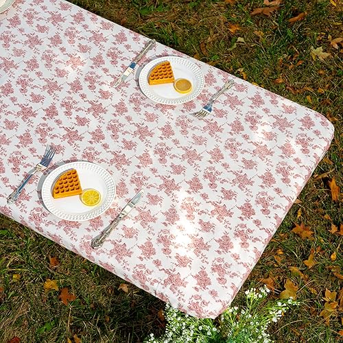 ARTABLE Fundas para mesa de pícnic, bordes elásticos, rectangulares ajustadas, mesas de 6 pies, impermeables, juego de 3 piezas para mesa de patio