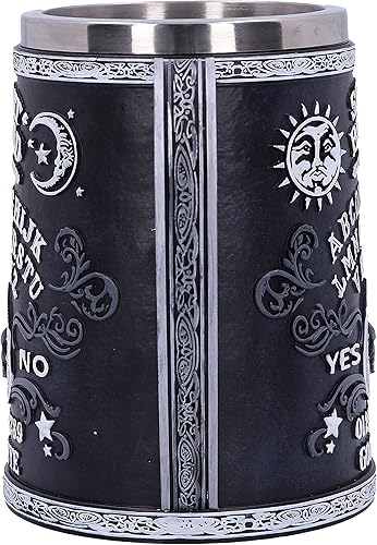 Miniatura 2 de Nemesis Now Black and White Spirit Board - Taza de resina con inserto de acero inoxidable, 5.7 in