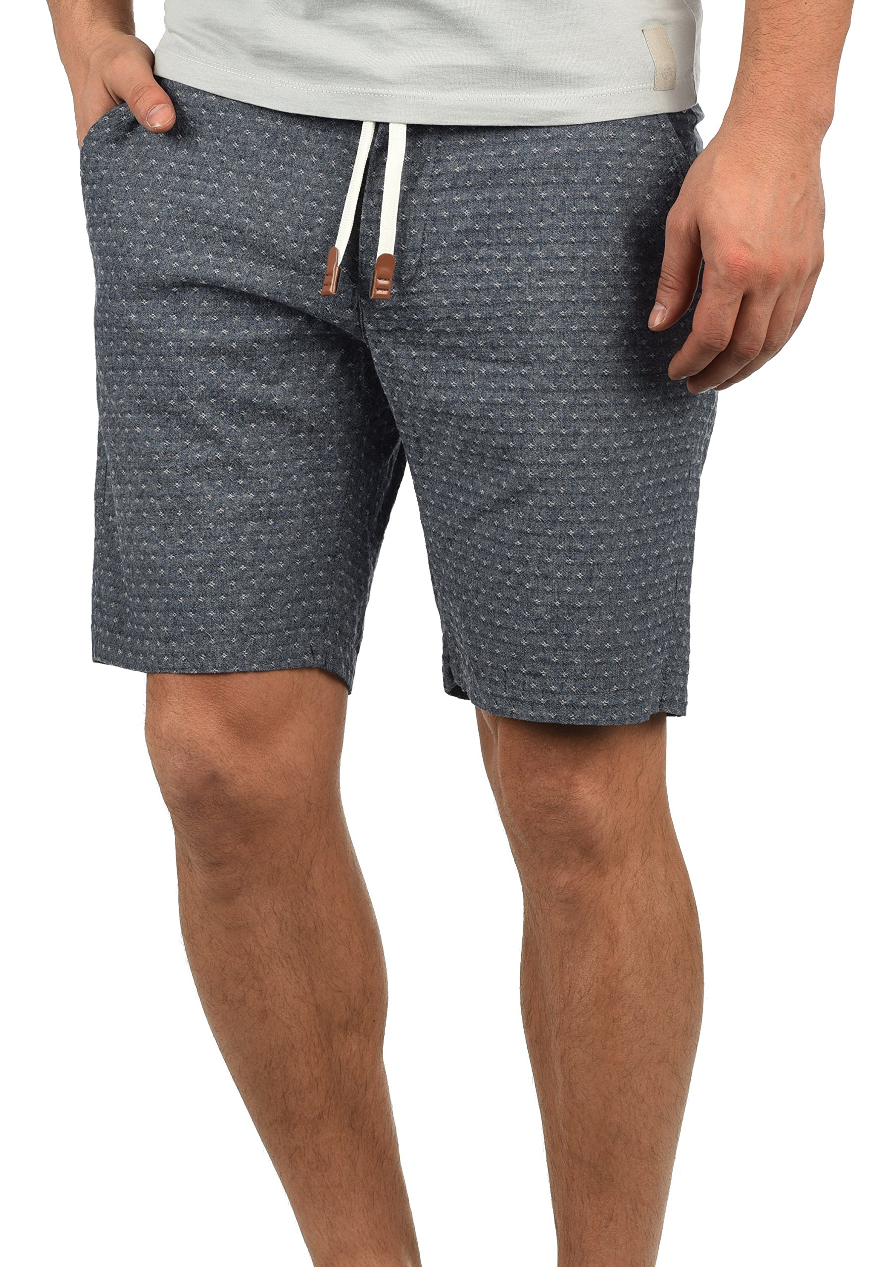 Blend BHSerge Herren Chino Shorts Bermuda Kurze Hose mit Rauten-Muster und Kordel-Gürtel Regular Fit