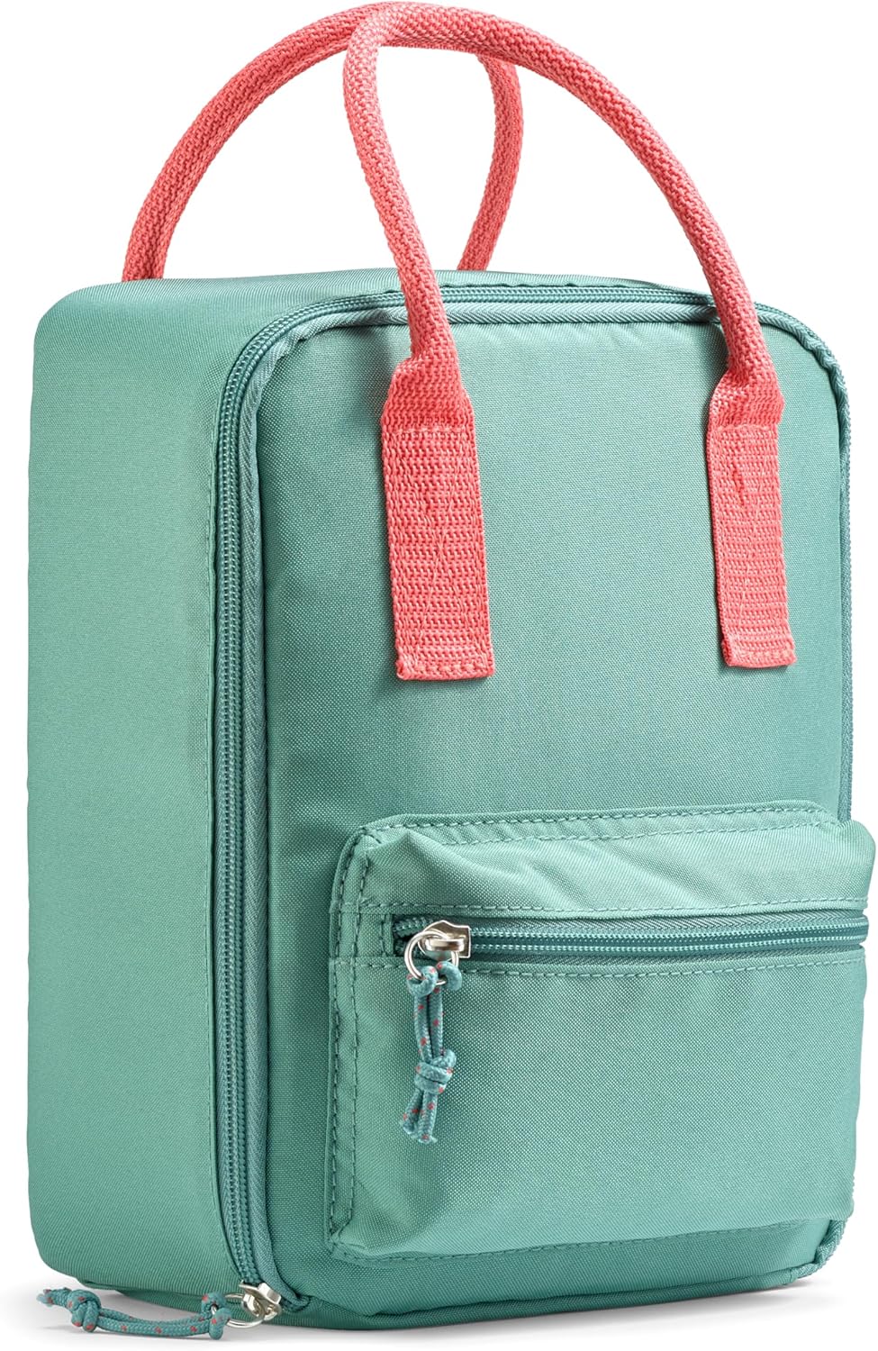 Fit & Fresh Connor Kids Lunch Tote, Versatile Thermal Insulated Lunch Box for School and Camp, Adult Lunch Bag with Front Zip Pocket, Gray