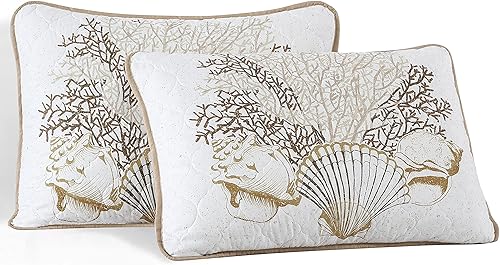 Miniatura 5 de CARIBBEAN JOE Coastal - Juego de edredón de 3 piezas, matrimonialqueen, arena de delicias de playa