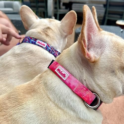 Miniatura 8 de Basic Pretty - Collar para perros pequeños, medianos y grandes, duradero, lavable, de poliéster, tamaño ajustable, color acuarela rosa, mediano (14