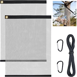 2 Pack Ultralight Rodent Proof Bear Bags, Wire Mesh Hanging Food Storage Bags for Camping and Backpacking, Critter Protection Kit with Nylon Rope and Carabiners