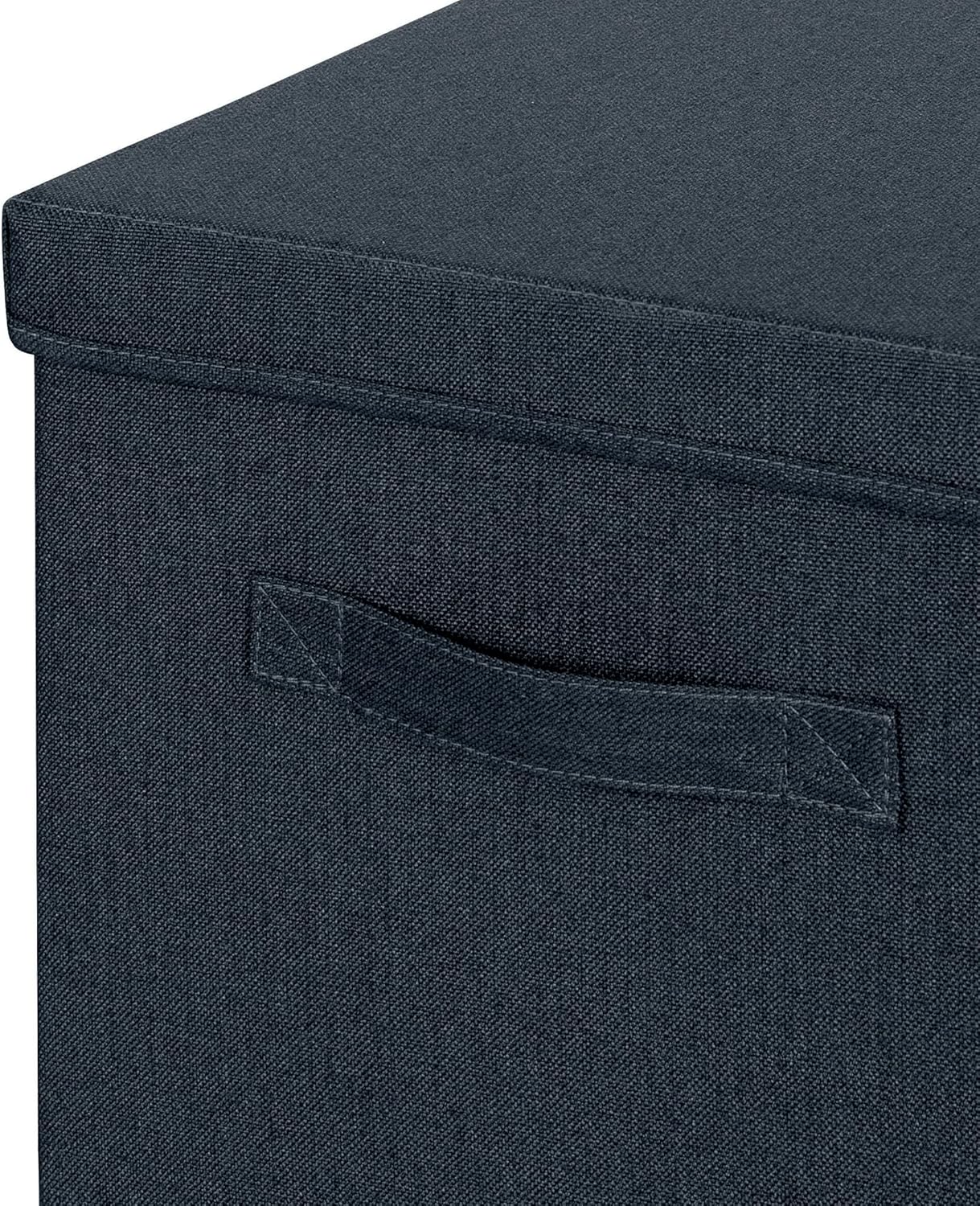 Leitz Fabric Storage Box with Lid, Set of 2 Cube Storage Unit Boxes, Foldable Fabric Ottoman Storage Box, Foldable & Eco Conscious Organiser Box, Recycle Range, Velvet Grey, Large, 61450089