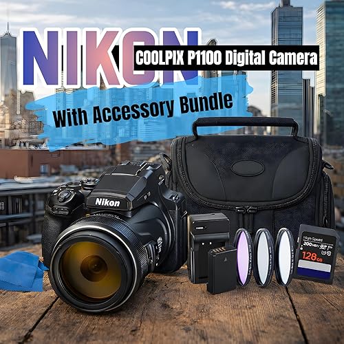 Miniatura 2 de Nikon COOLPIX P1100 Cámara digital 26541 (negro) – (paquete de accesorios) SD 128GB Extreme PRO SD, bolsa para dispositivos, batería adicional