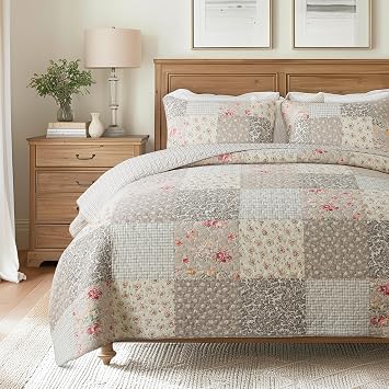 SLPR - Walk in the Cotswolds Patchwork Cotton Quilt Set, King with 2 Shams