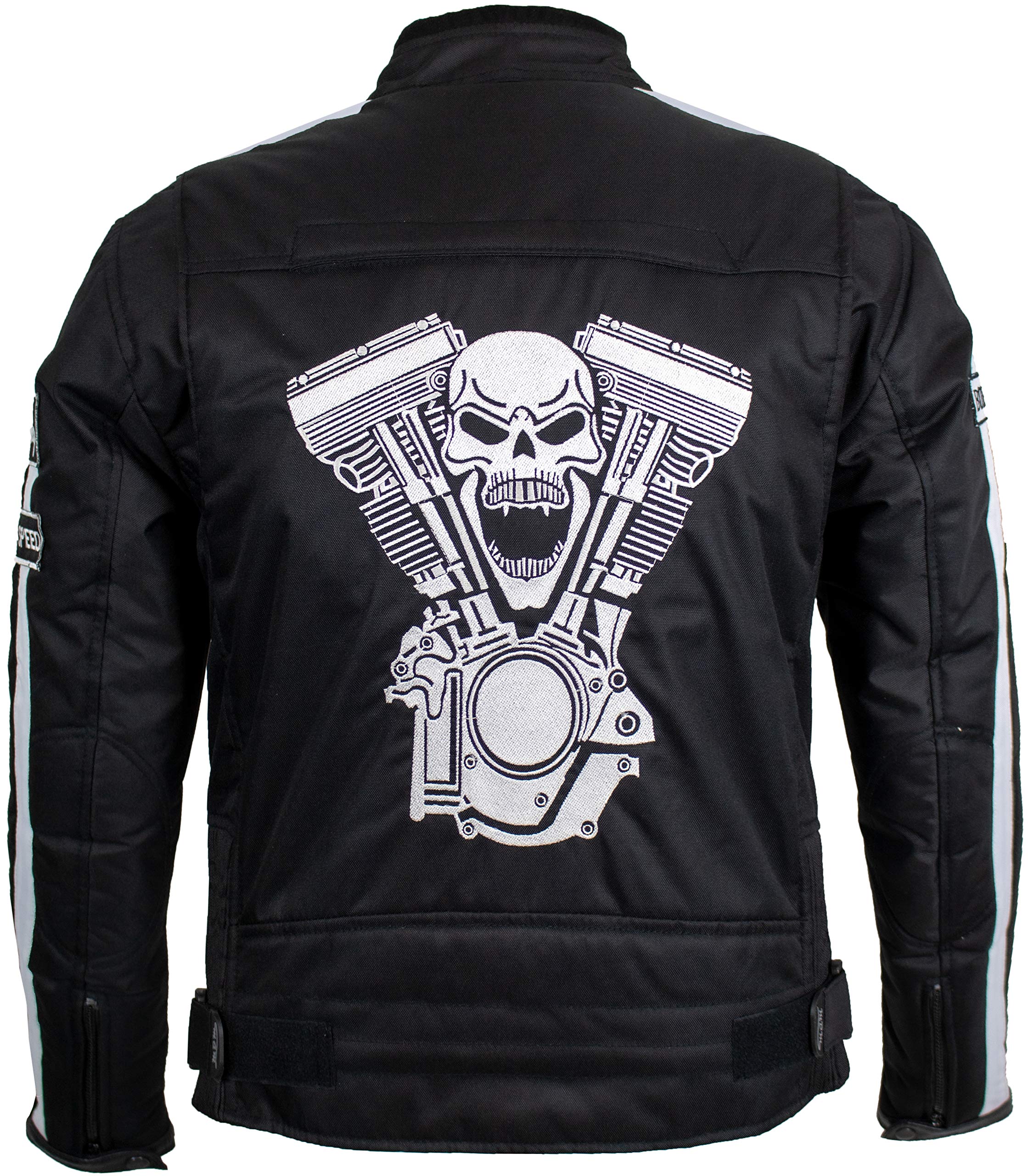 MDM Męska kurtka motocyklowa, tekstylna, motocyklowa, czarna