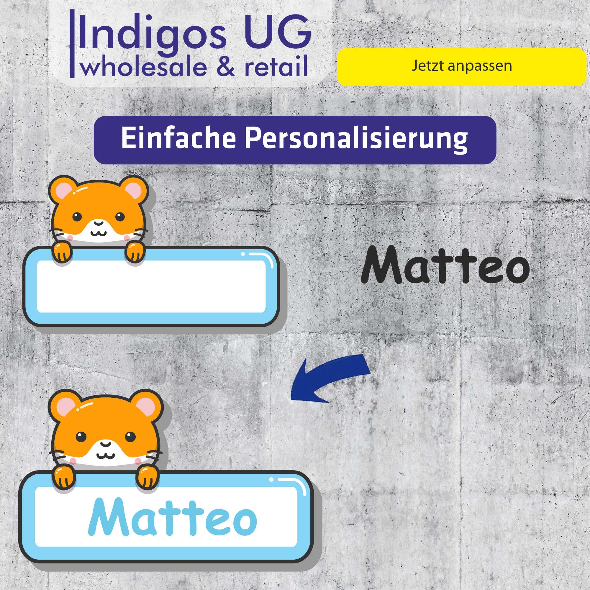 Adesivo Sicurezza Personalizzato Indigos | Attenzione Per Pattumiera Con Numero E Nome – 200x150 Mm, Pellicola Tedesca
