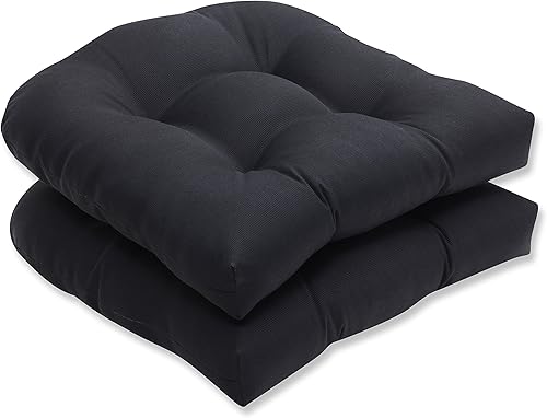 Vista 35 de Pillow Perfect Pompeii - Cojín de mimbre sólido para asiento de patio para interiores y exteriores, reversible, resistente a la intemperie y a