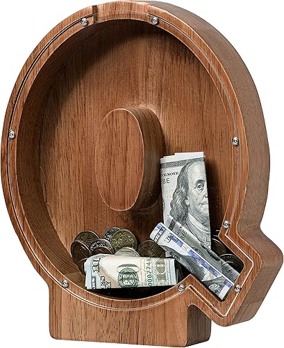 Vista 61 de Alcancía para niños y niñas, alcancía de madera con letra grande del alfabeto con inicial C, banco de monedas, regalos divertidos para cumpleaños