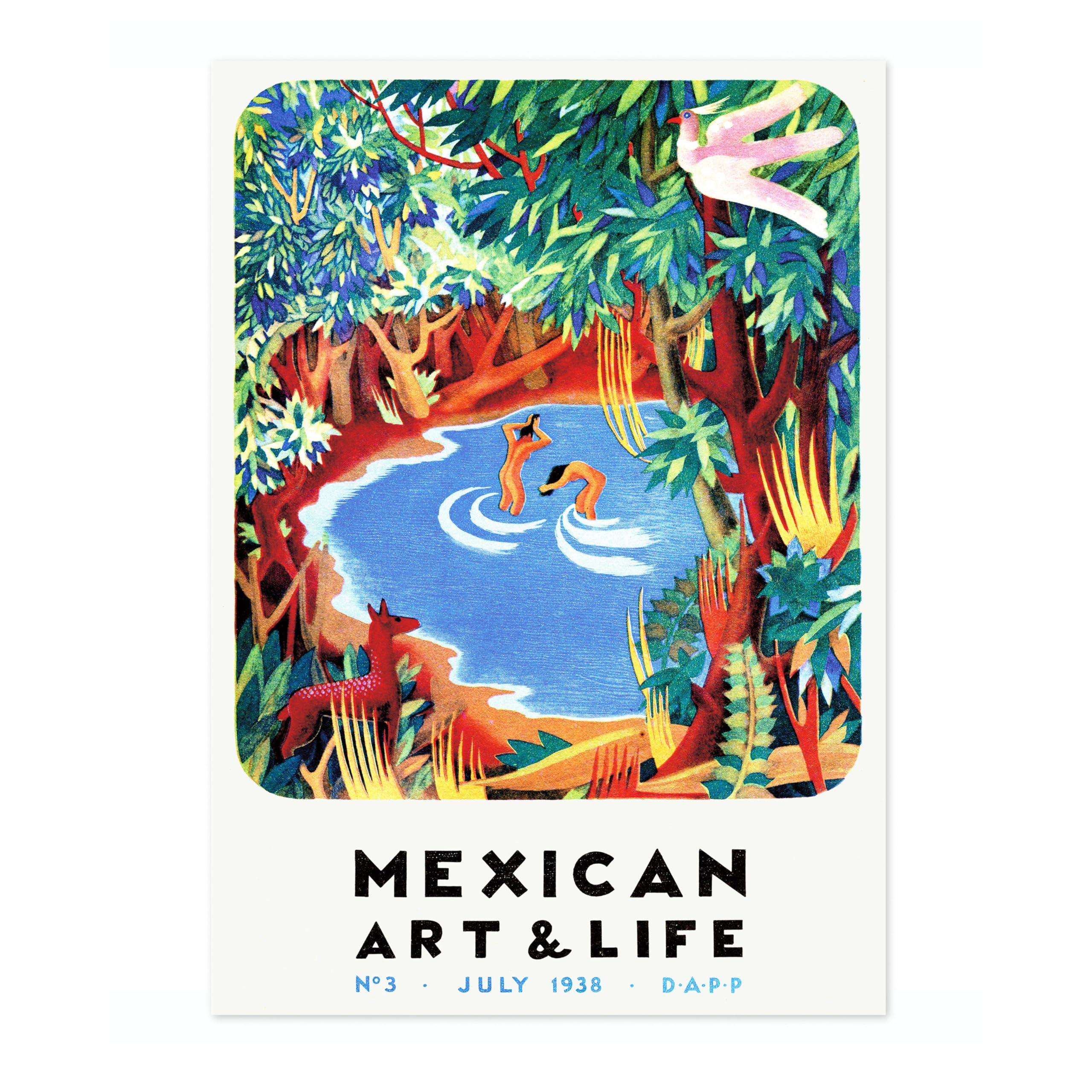 Animato Mexican Art & Life Vintage Travel Poster, Retro Tourism Print, Popular Attractions Around The World, Postcard Home Decor, Archival Matte, A1 (Print Only) - 84.1x59.4cm