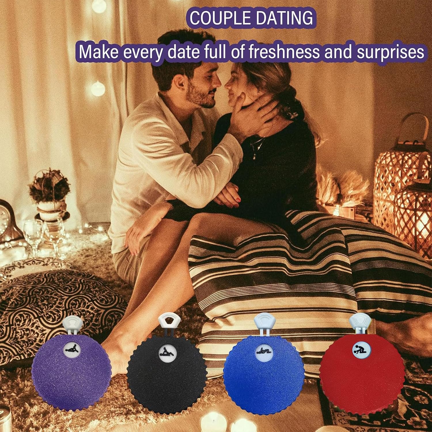3D Printed Couple Date Night Dice Game, Night Dating Position Decision Mechanical Dice for Adults Couples Gifts, Enhance lntimacy and Connection (Red)