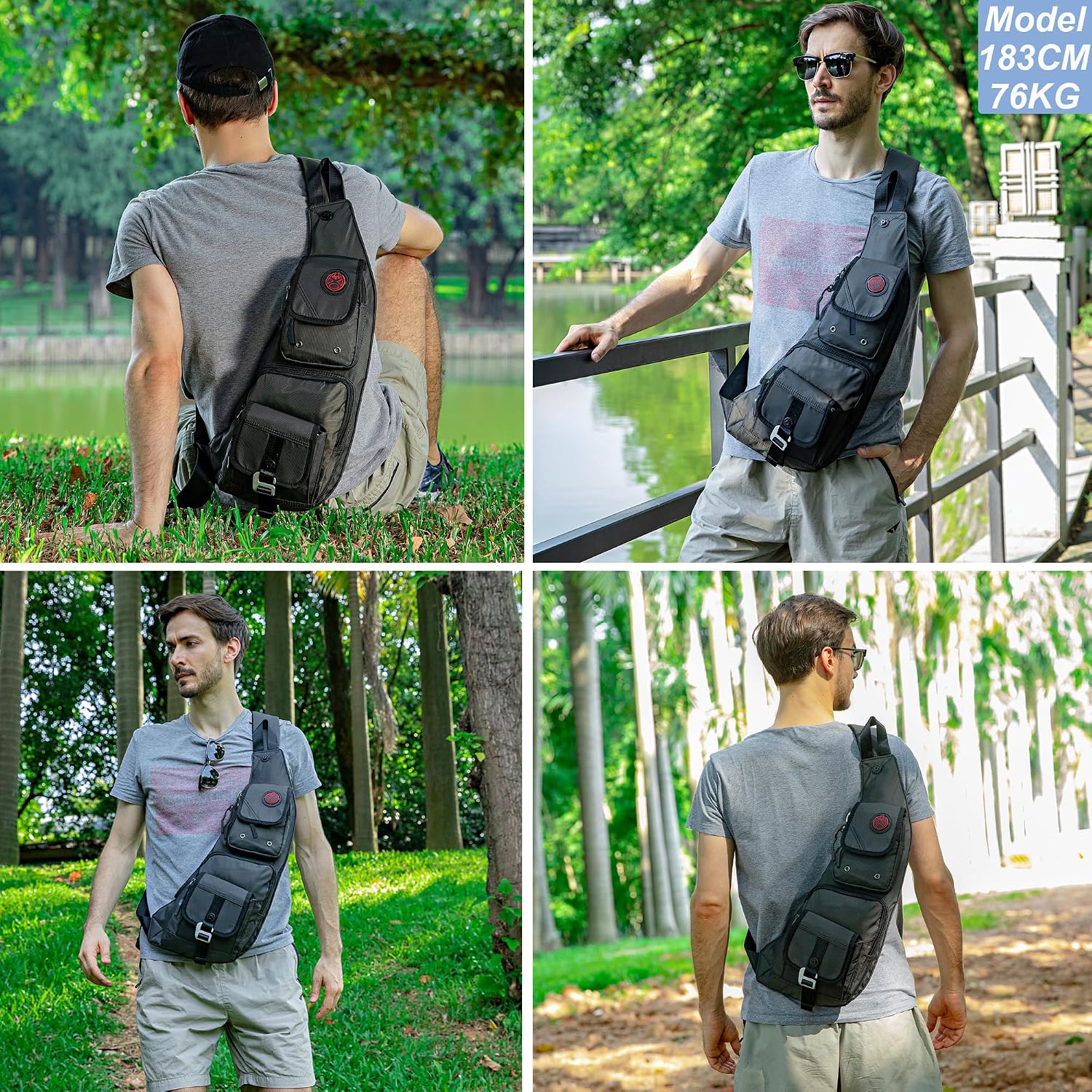 NICGID Sling Bag Chest Shoulder Backpack Crossbody Bags Casual Daypack for Men Women