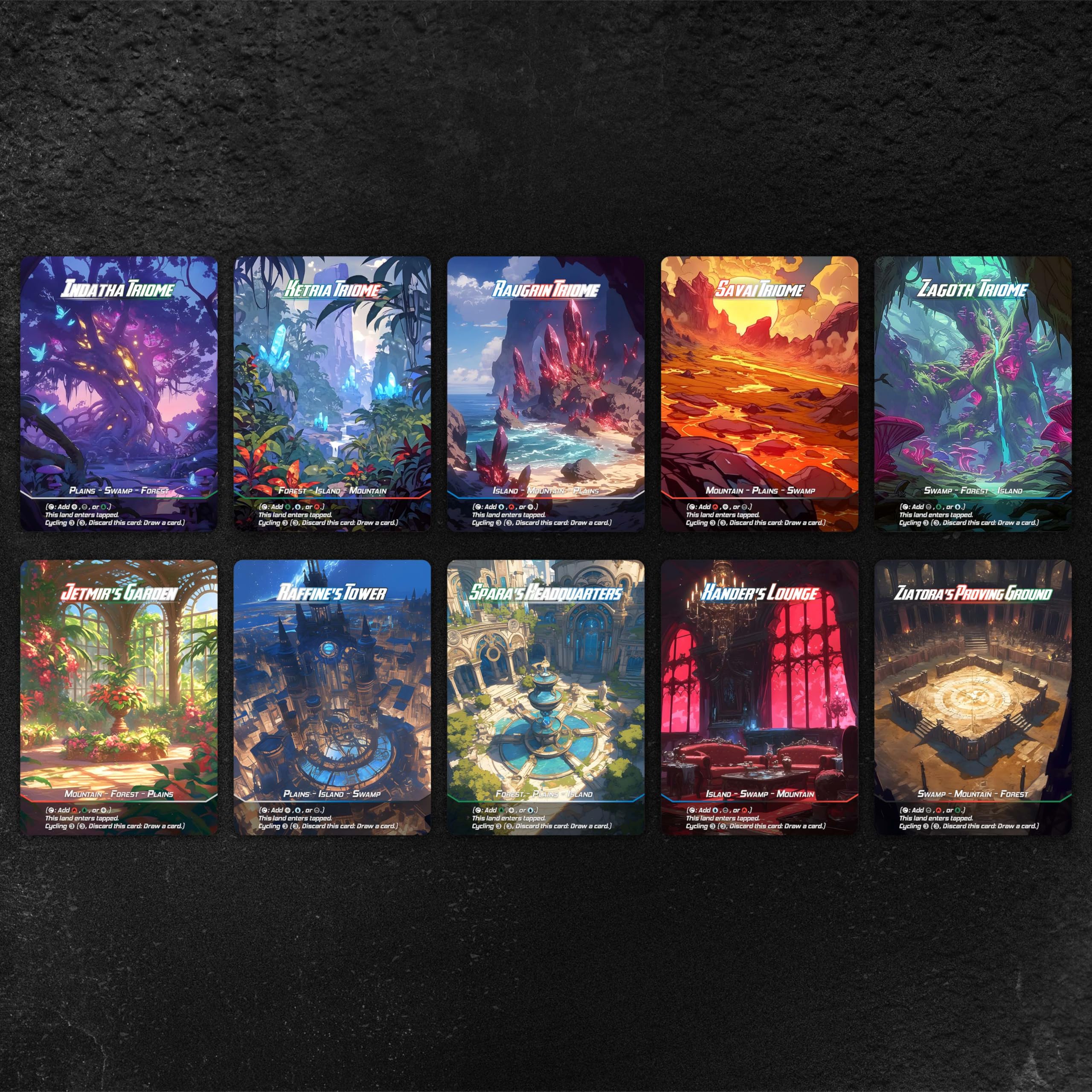 mtg card proxy Cartes pour MTG, cartes alternatives personnalisées à faire soi-même, Triome Land, Normal Jeux et Jouets Swamp - Core Set Style:Collector toughness