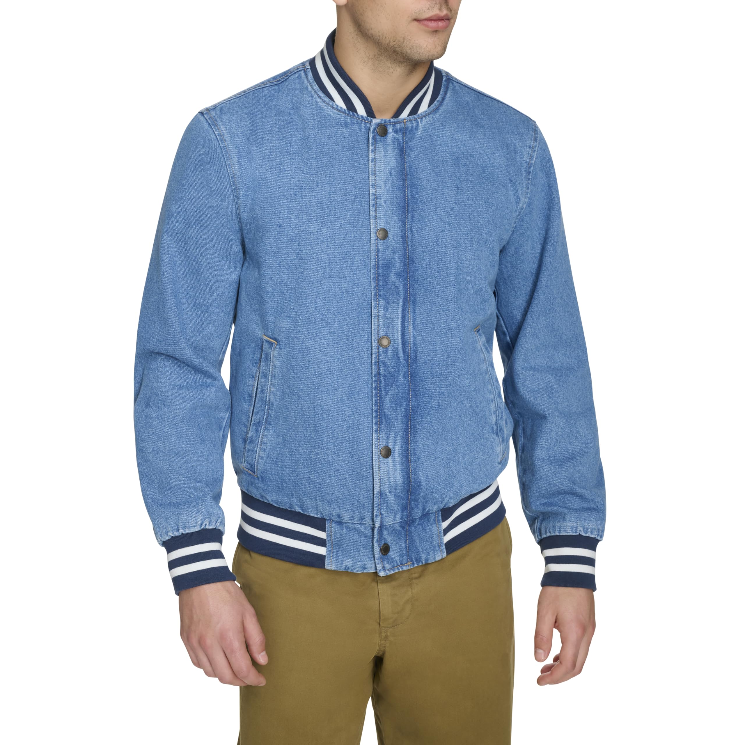 Levi's mens Men's Varsity Denim Bomber Jacket, Denim, XL