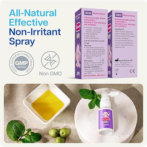 Vista 5 de NAVEH PHARMA Gotas Oticas Otic Guard para Bebés – Aceite Natural para la Eliminación de Cera y Alivio de Infecciones – Limpiador Suave para Oídos