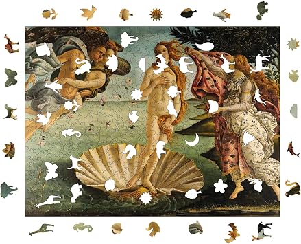 Ahşap Puzzle Yetişkin - Venüs'ün Doğumu - 450 Parça, 29 x 39 cm - Yapıştırıcı Folyo Dahil - Benzersiz Şekilli Parçalar & Özel Figürler - R1-33