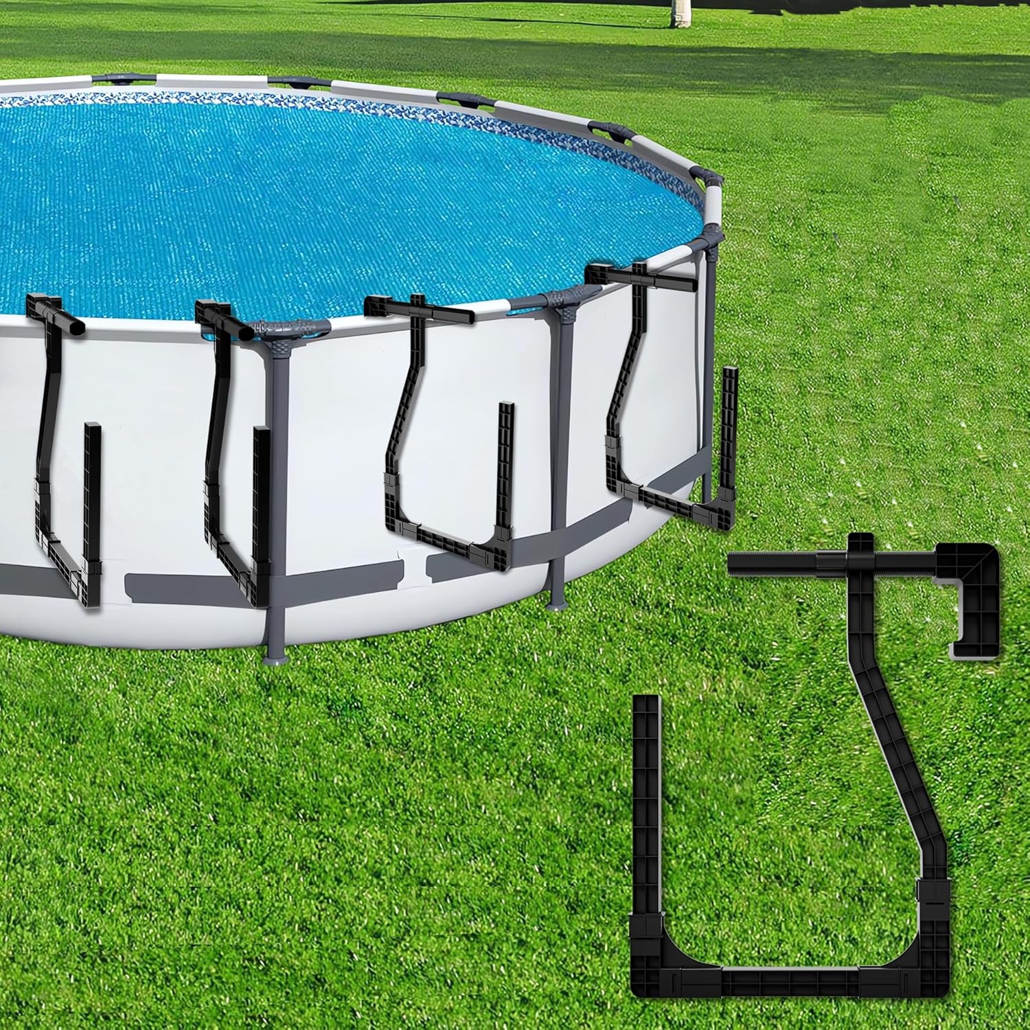 Solar Cover Holder for Above Ground Pool, Adjustable Pool