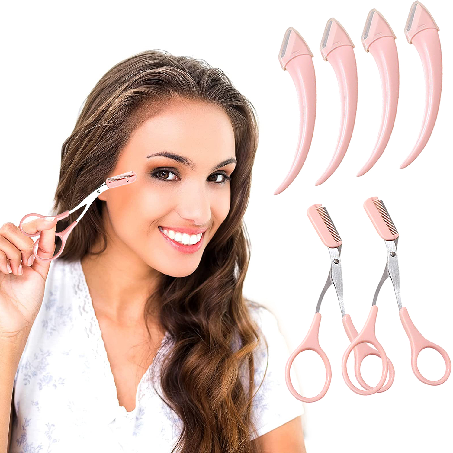 Amazon.com: ONEUPIN 6PCS Curved Eyebrow Trimmer Set Stainless