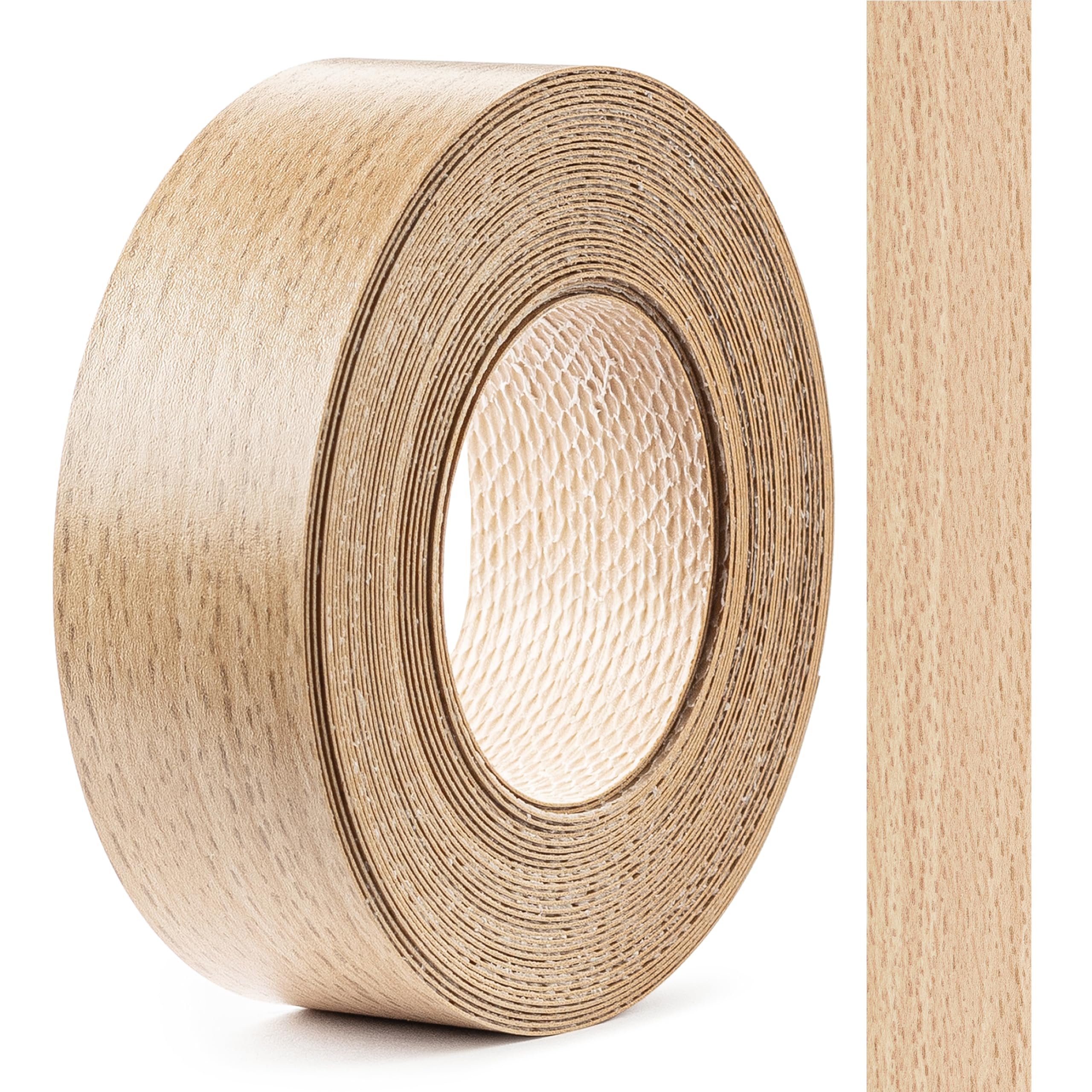 FOLDECOR Beech Ellmau Hotmelt Melamine Edge Banding Tape 21mm x 5m, Iron on Edge Trim Strip for Furniture, Cabinets, Shelves & Panels, Easy to Apply & Cut
